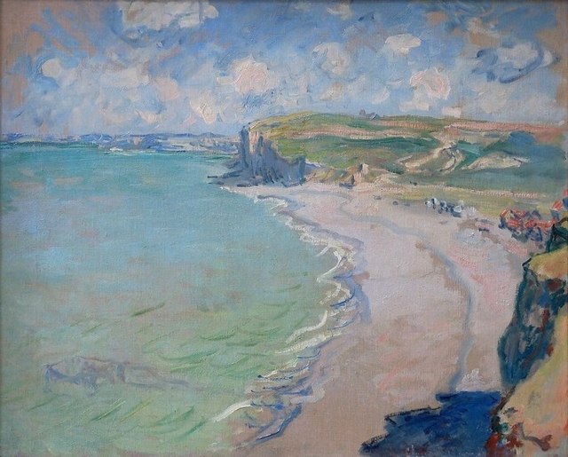 Painting of the Month - Beach in Pourville (1882) by French artist Claude Monet thumb