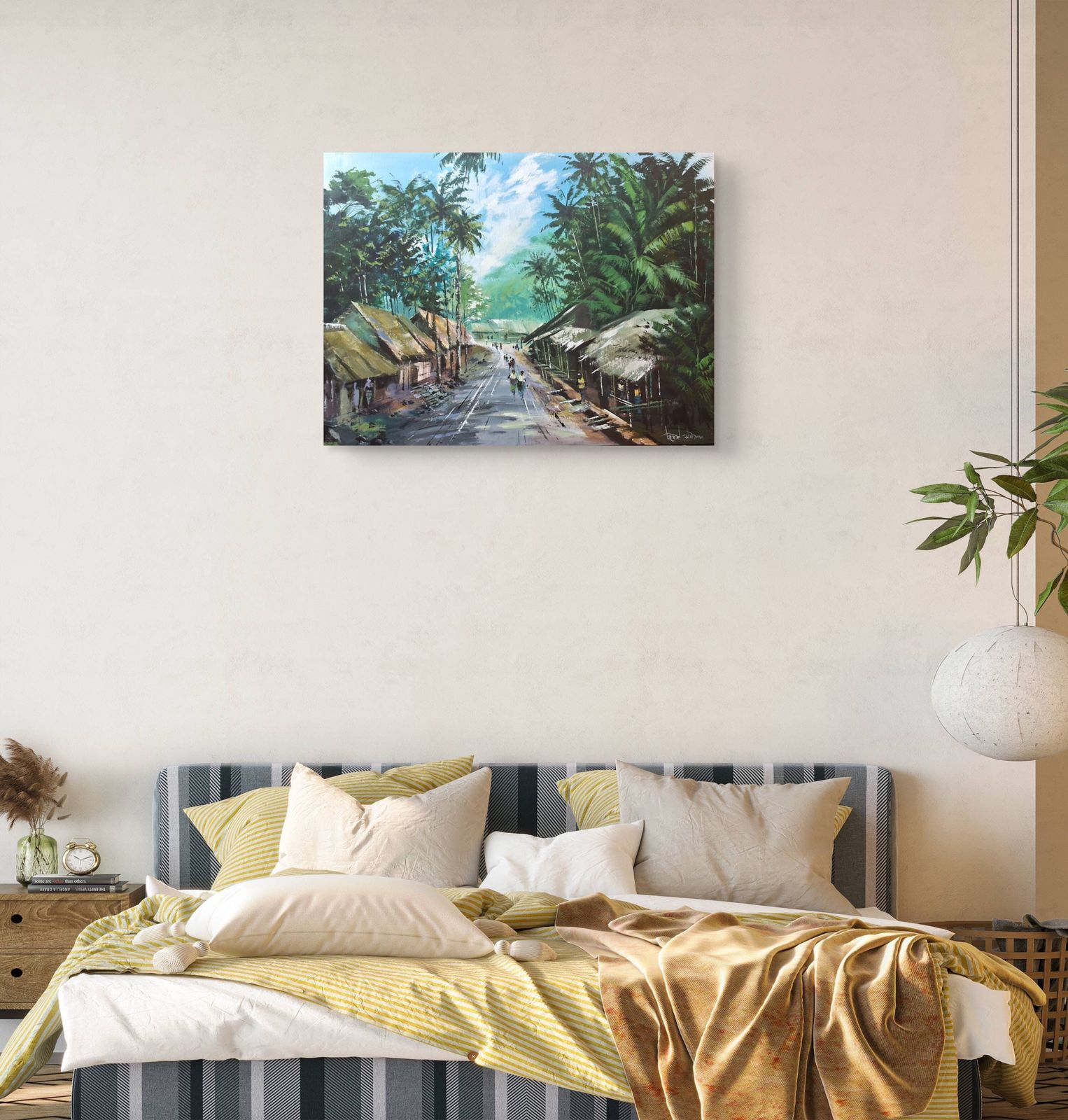 Village Road Under Palms