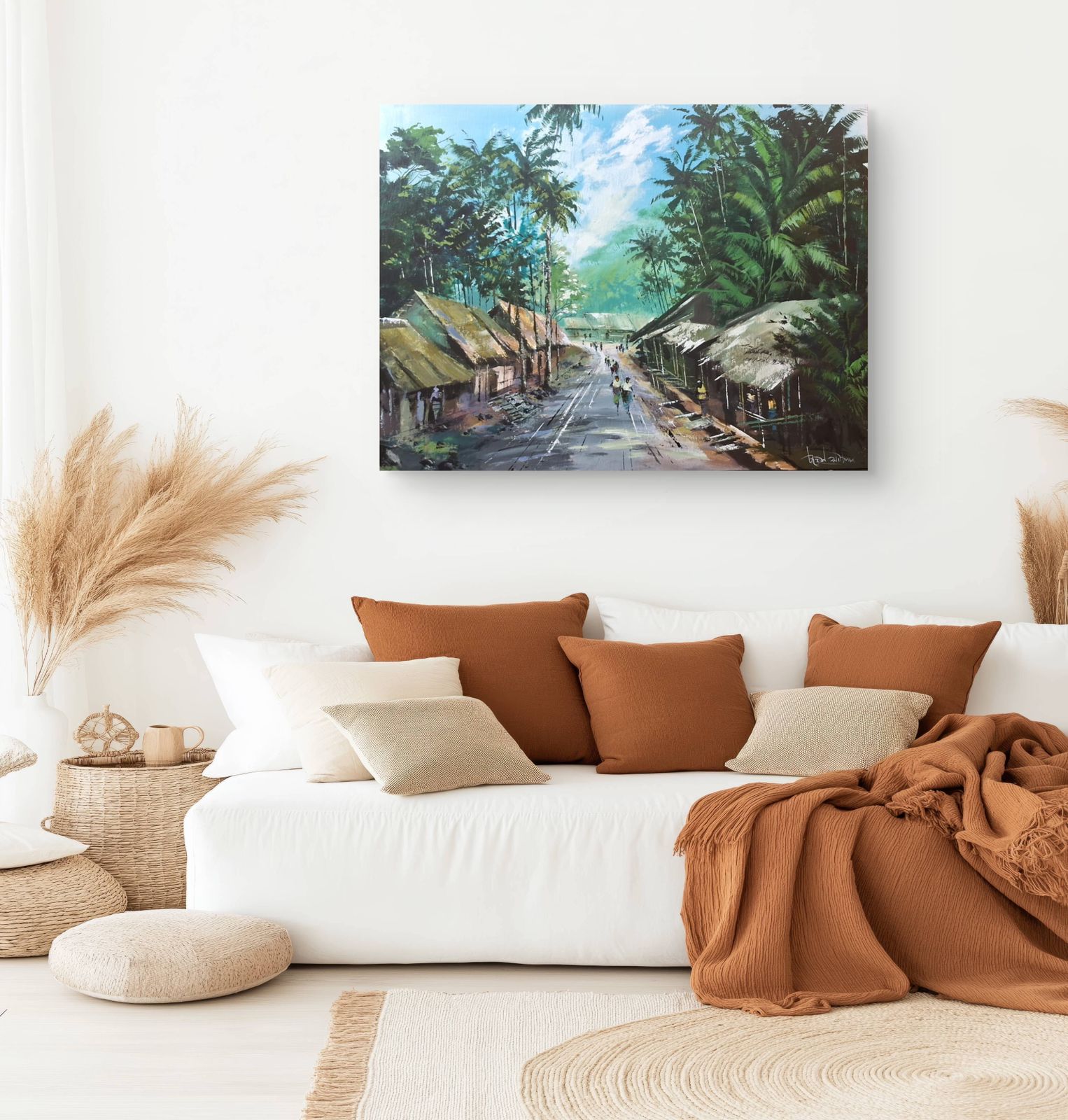 Village Road Under Palms