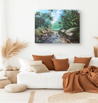 Village Road Under Palms