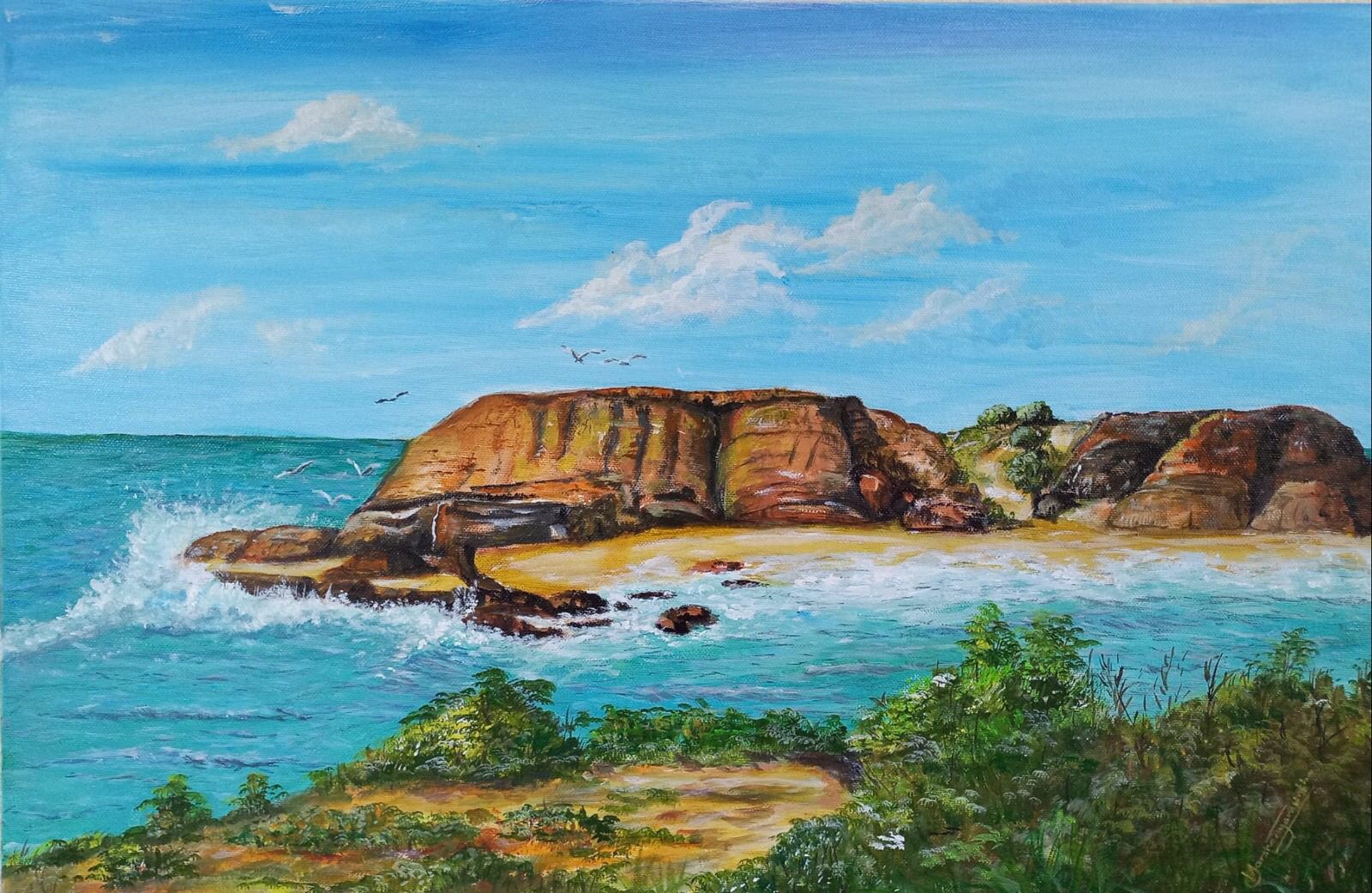 Whispers of the Coastal Cliffs Painting