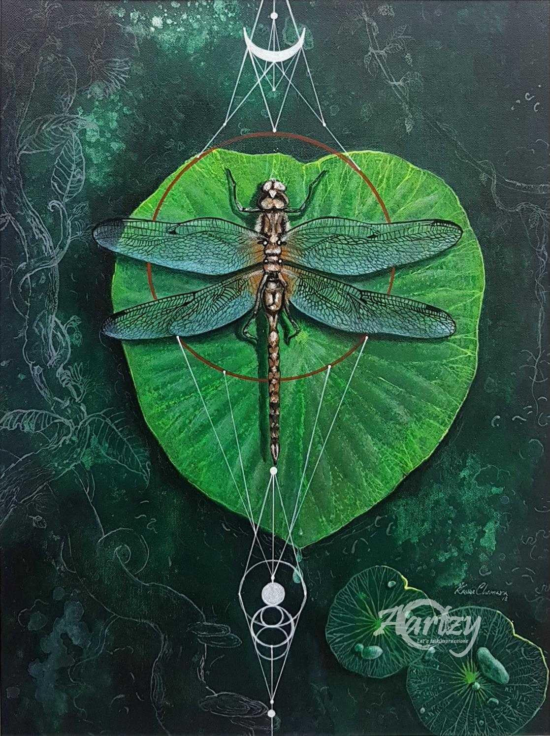 Firefly on a Lotus Leaf