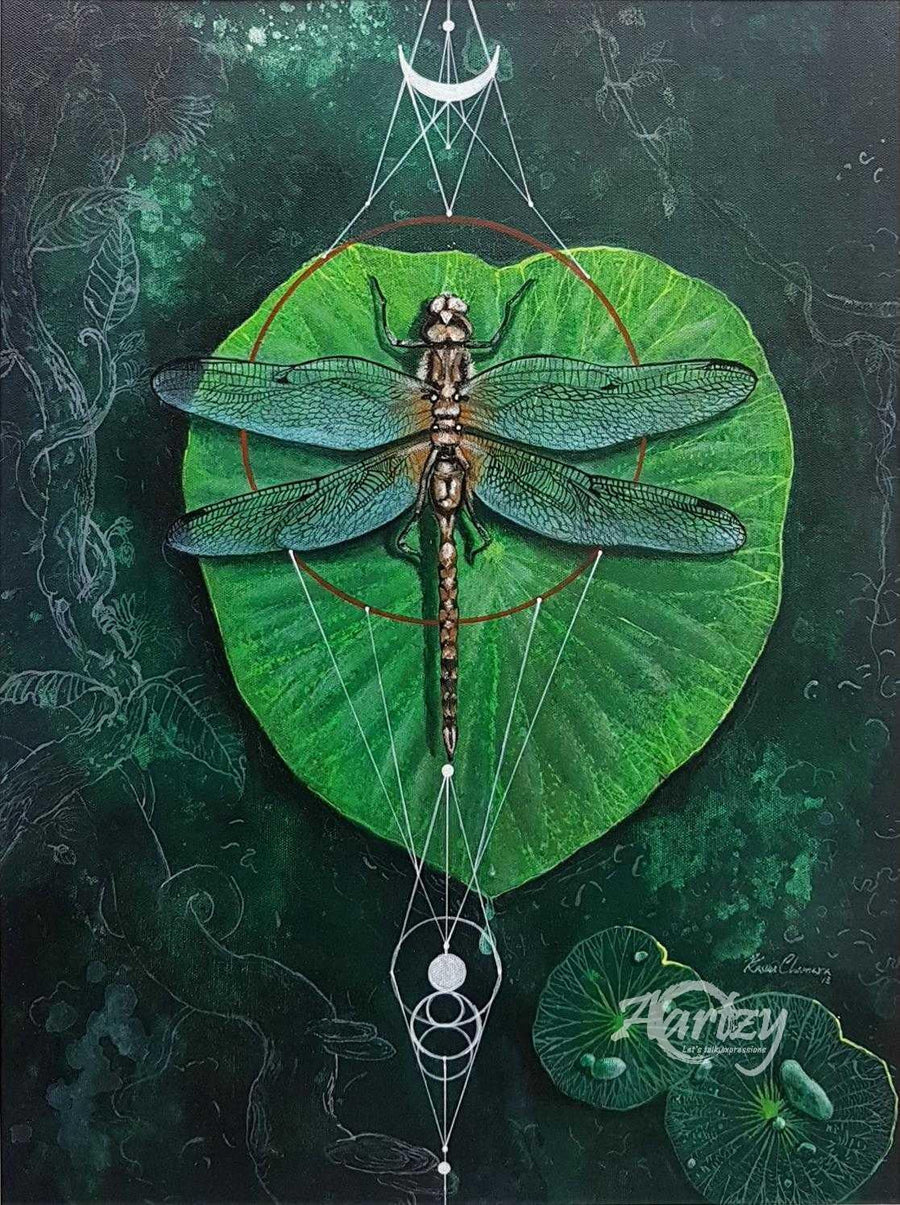 Firefly on a Lotus Leaf