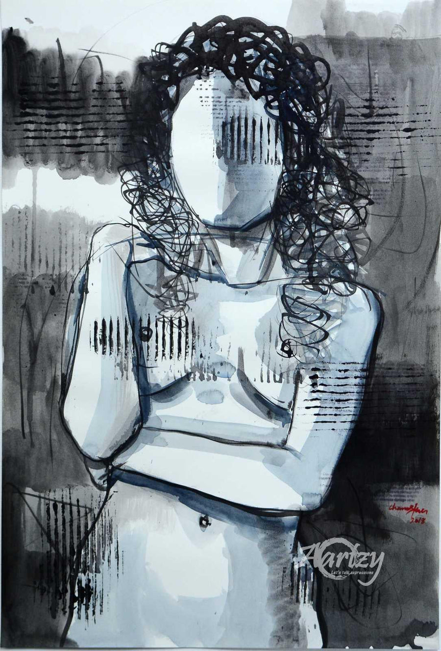 Lean on Me - Woman with Cat V