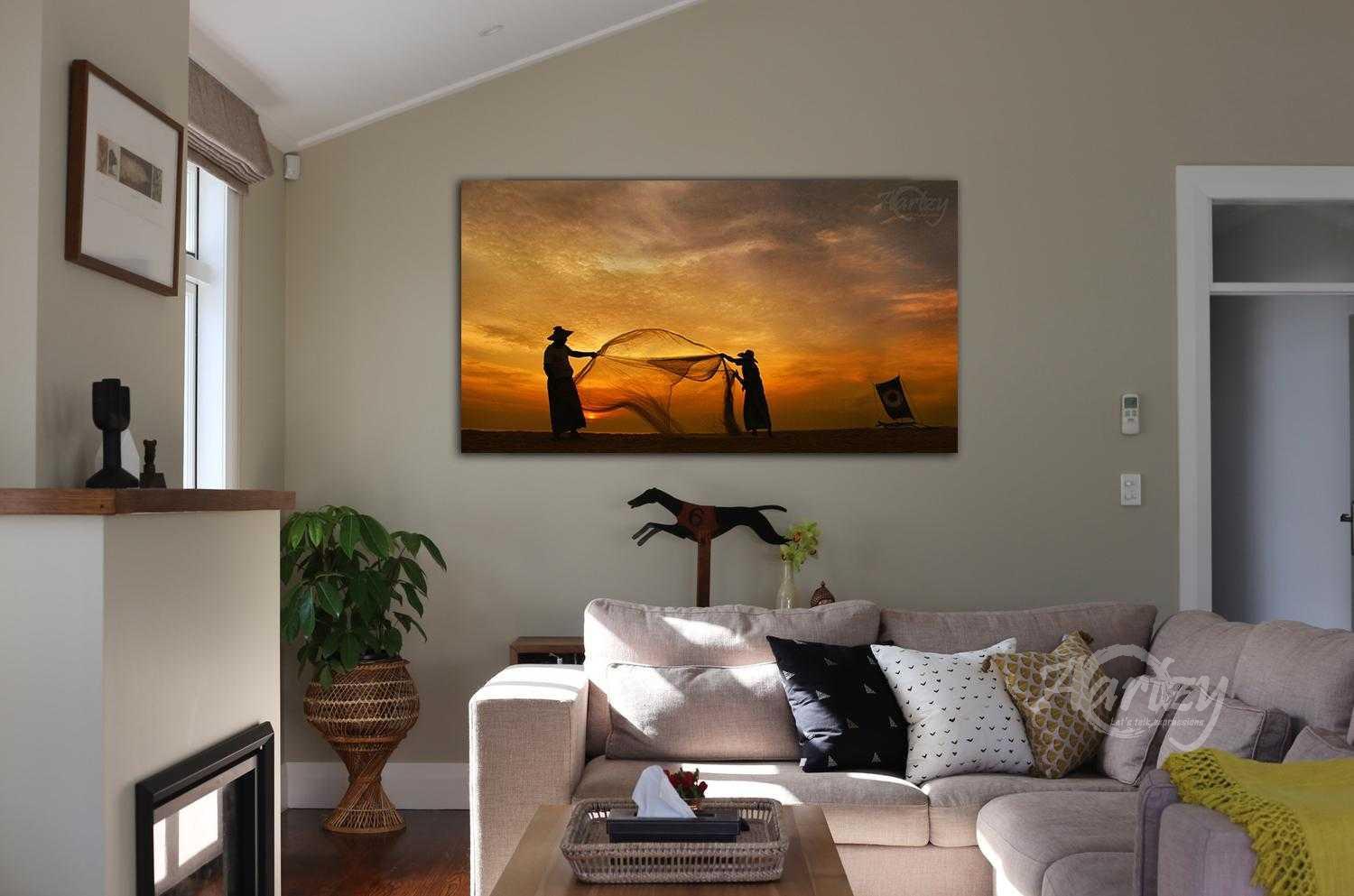 Casting Nets at Sunset