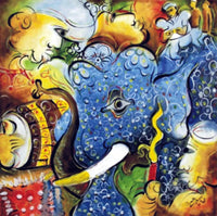Drummer and Elephant