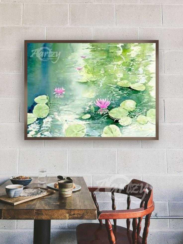 Floating Pink Water Lilies