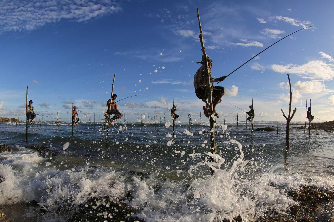 Hoisted over Breaking Waves