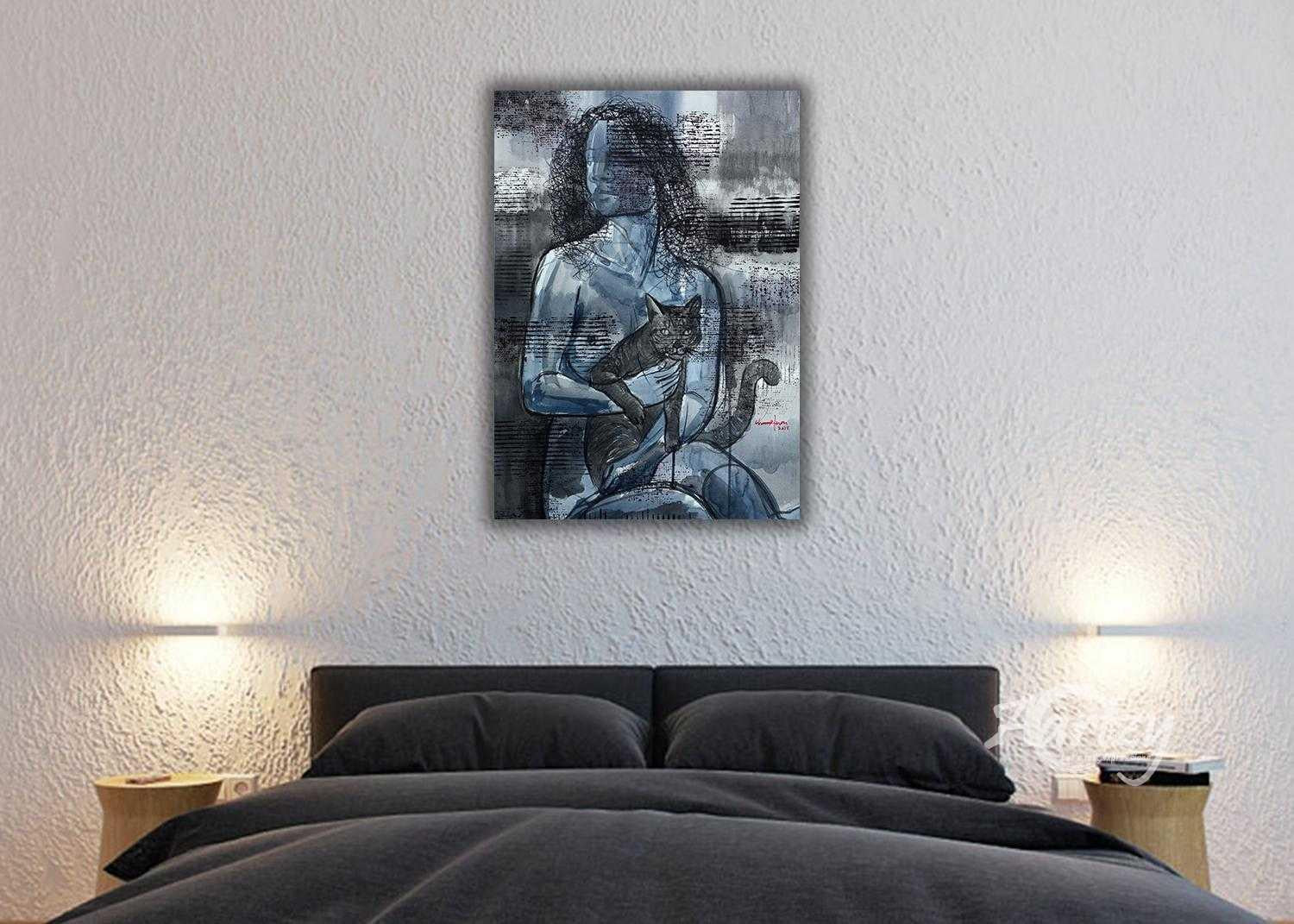 Stay Close - Woman with Cat VII