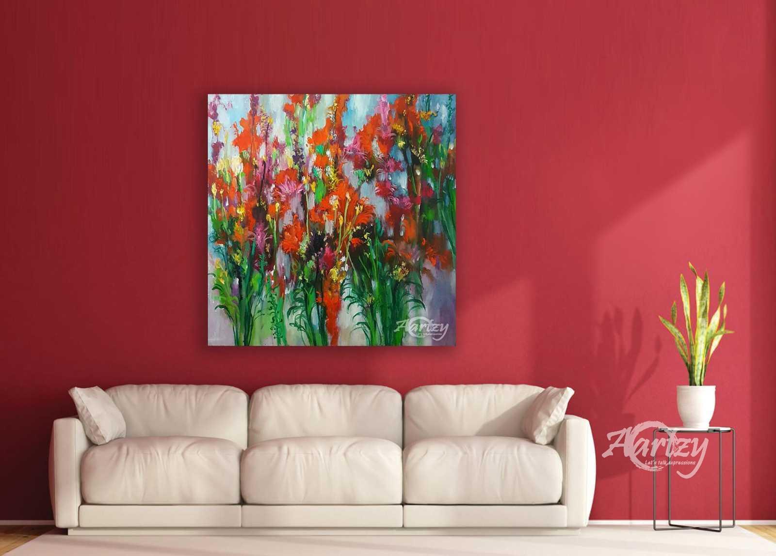 Row of Red Sword Lilies