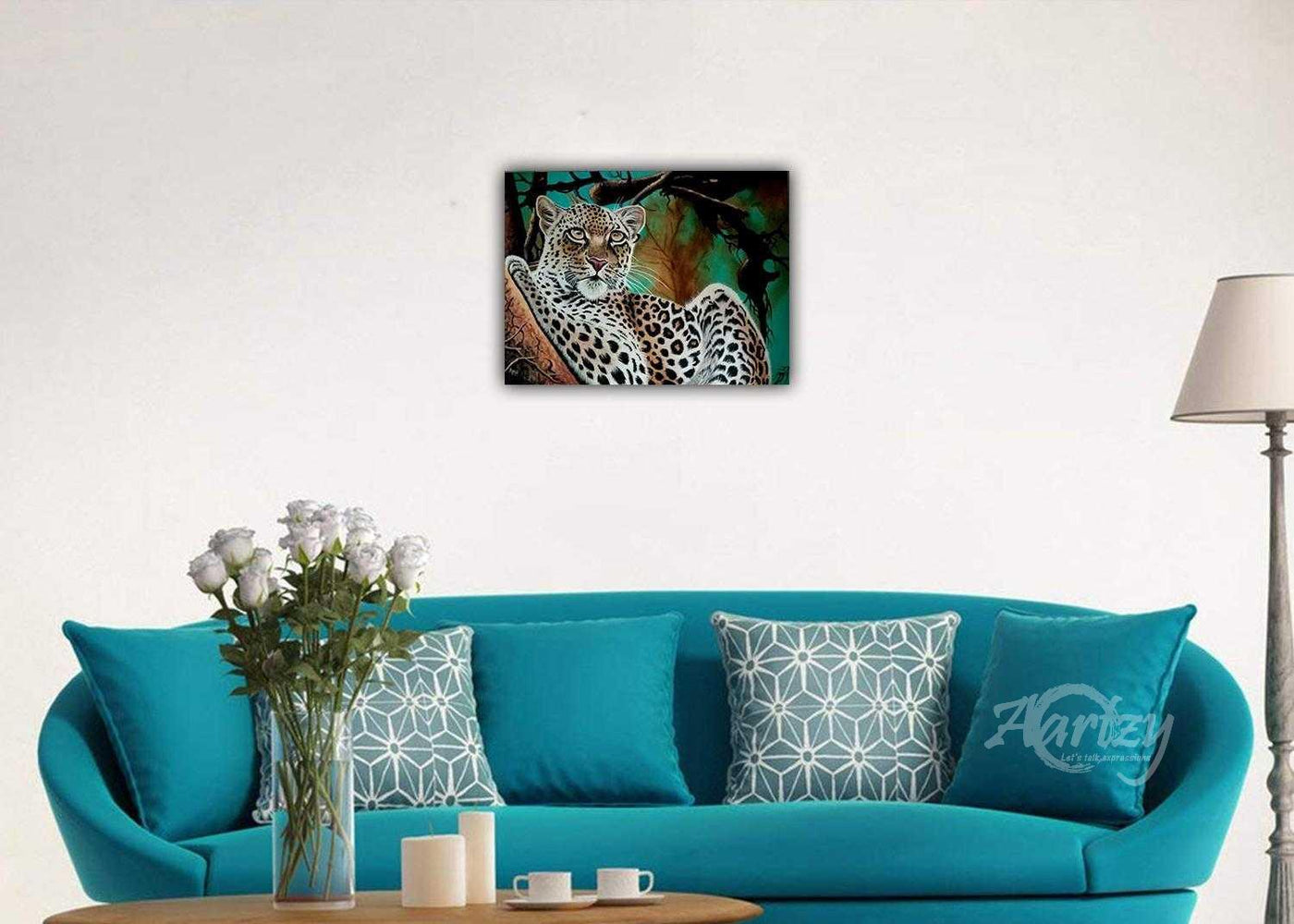 Leopard Perched in the Treetops