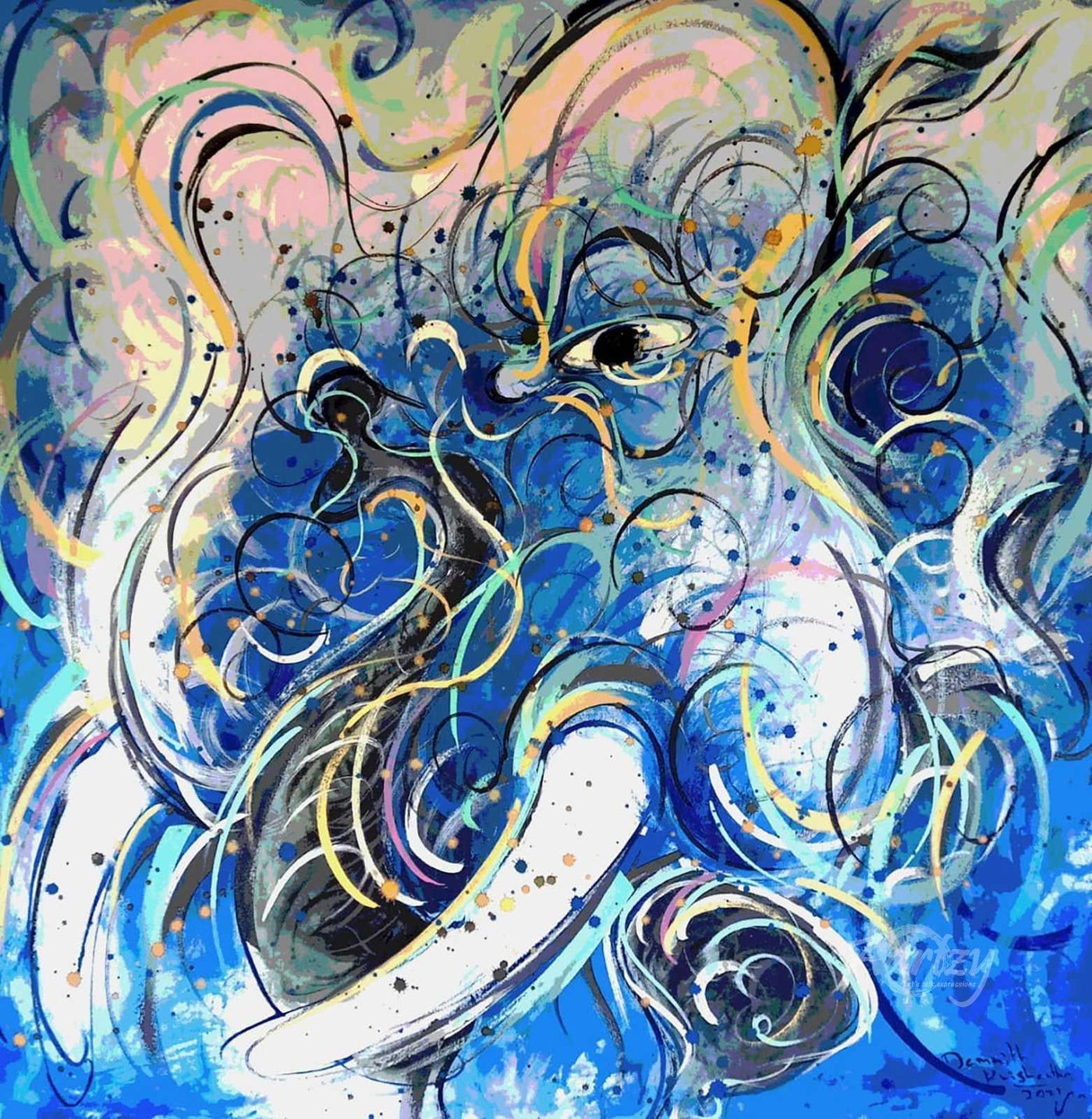 Elephant in Blue