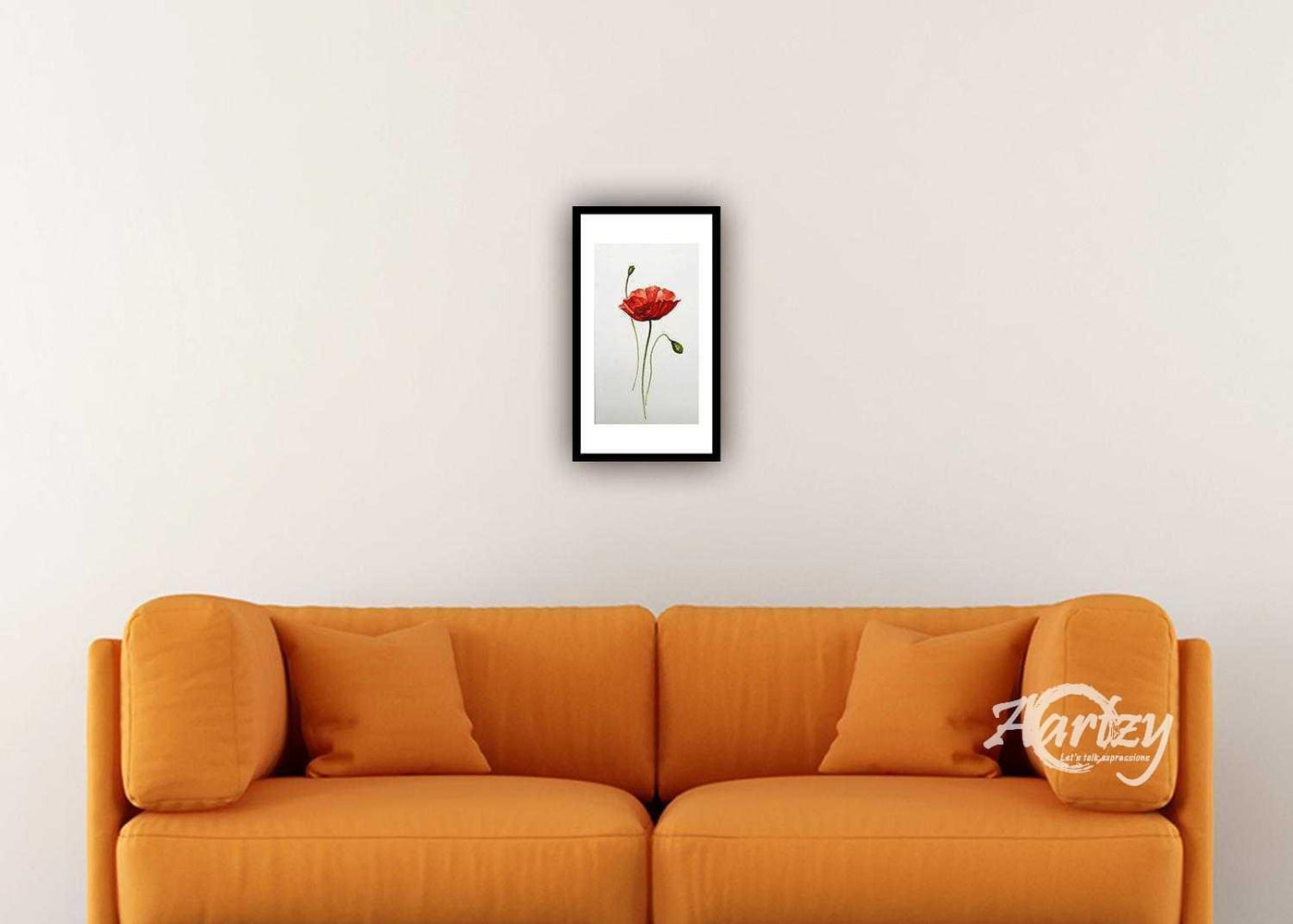 Red Poppy with Buds