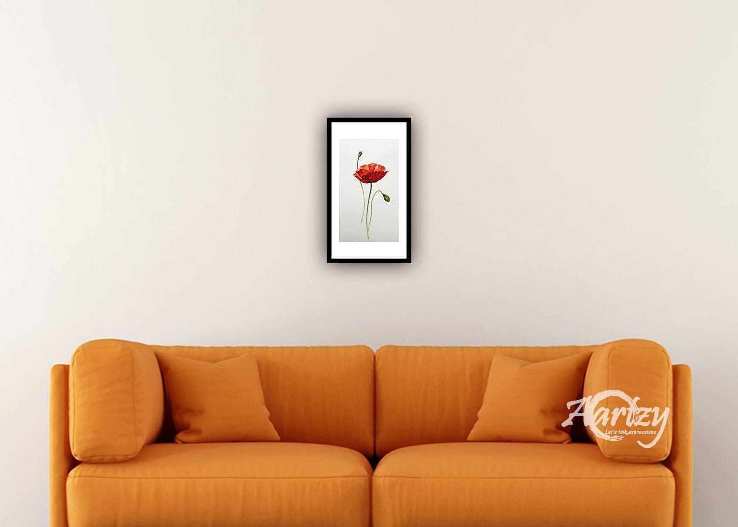 Red Poppy with Buds