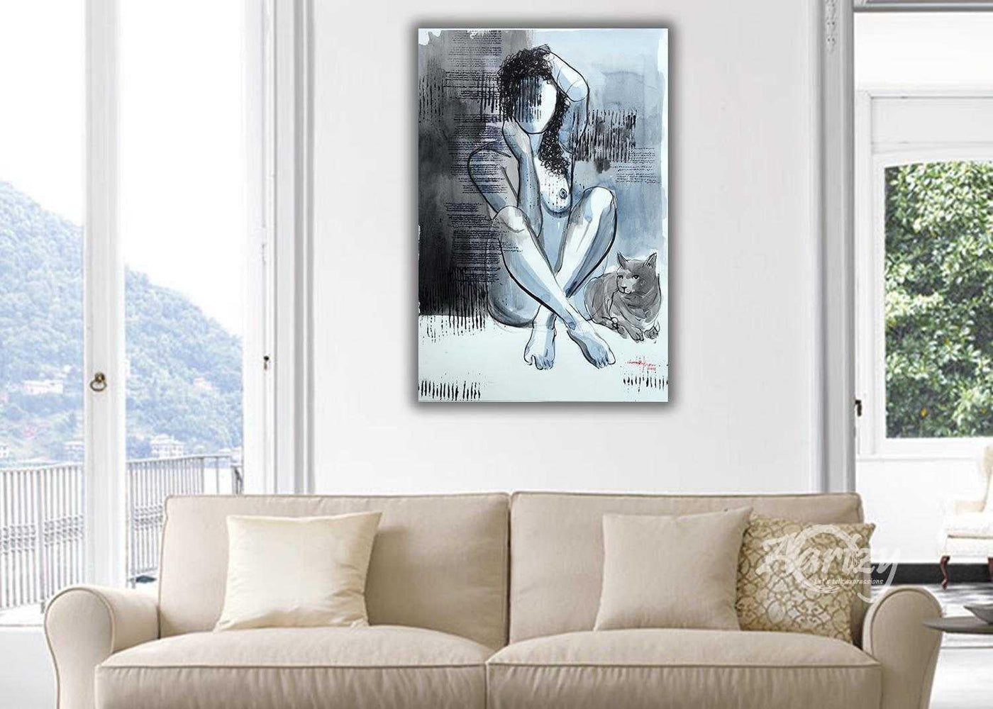 Submissive and Seductive - Woman with Cat II