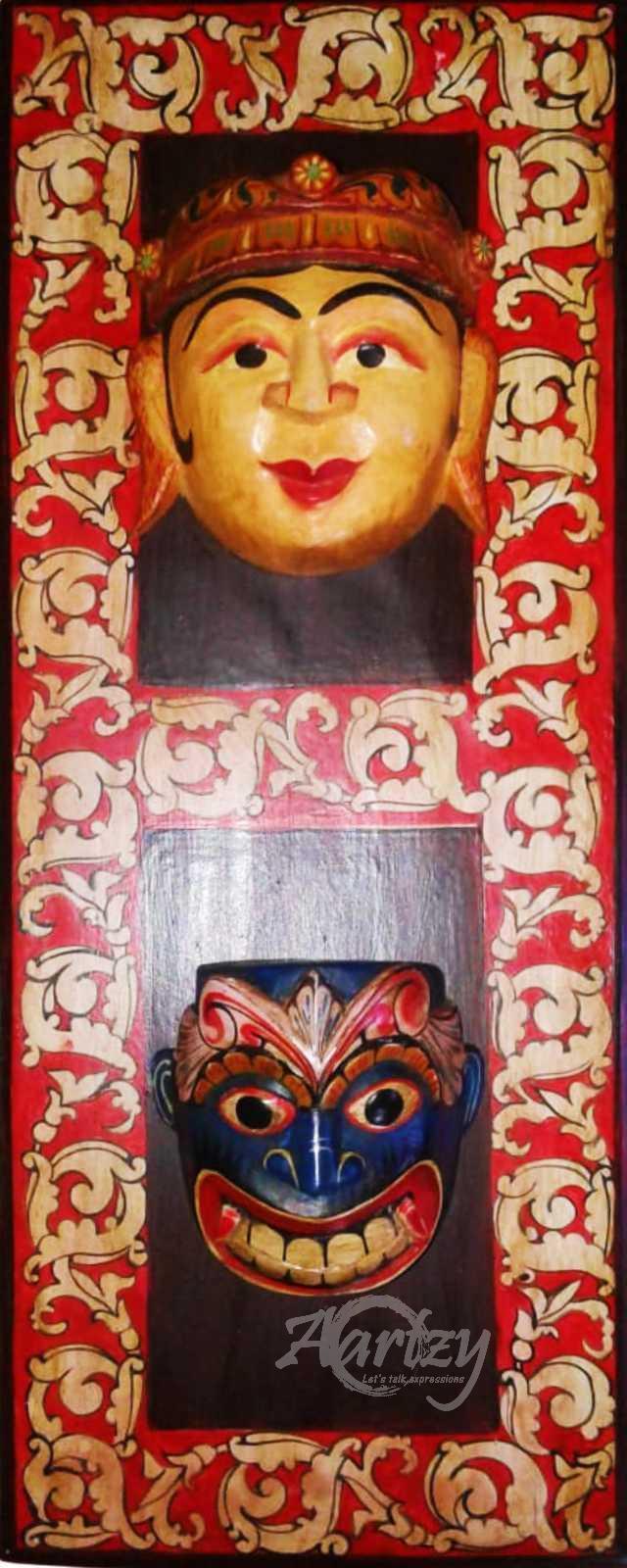 Deva Sanni and Vata Sanni Mask Wall Hanging - Vibrant Demon Series