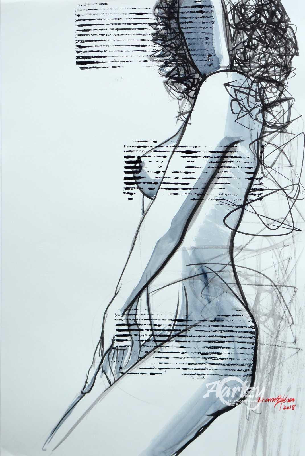 Faceless - Woman with Cat VI