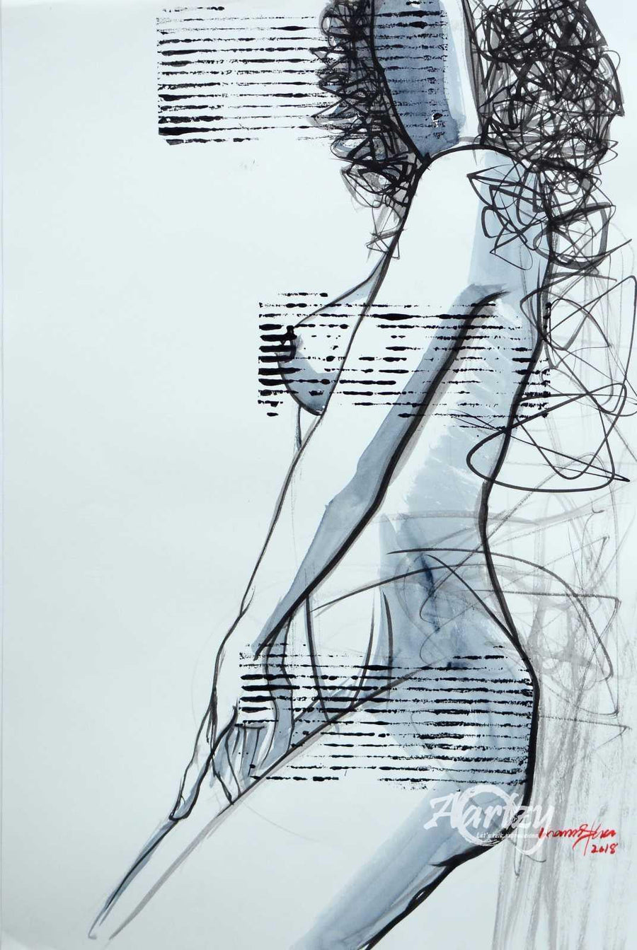 Faceless - Woman with Cat VI