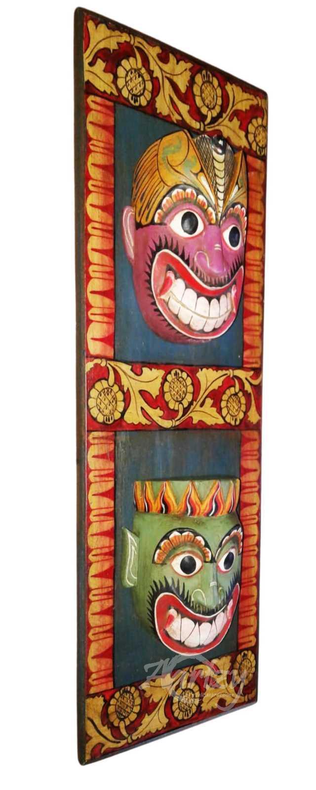 Kapala Sanni and Gini Jala Sanni Mask Wall Hanging - Vibrant Demon Series