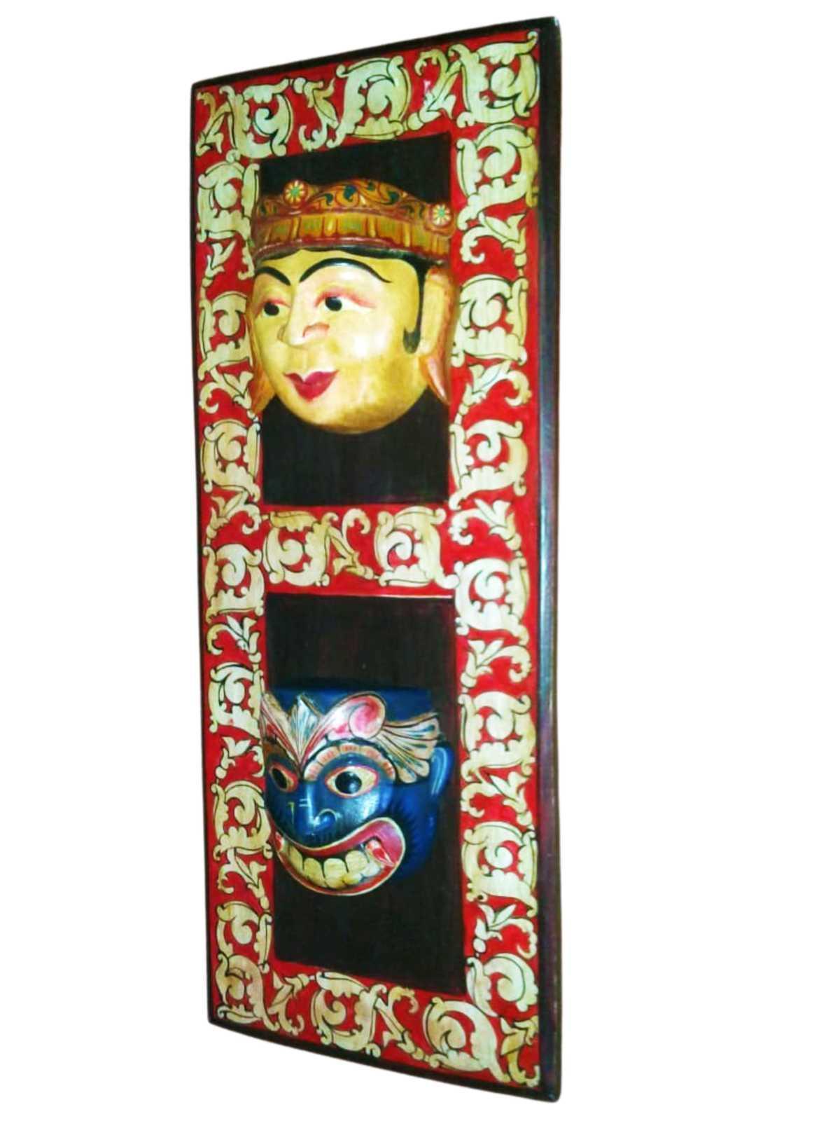 Deva Sanni and Vata Sanni Mask Wall Hanging - Vibrant Demon Series