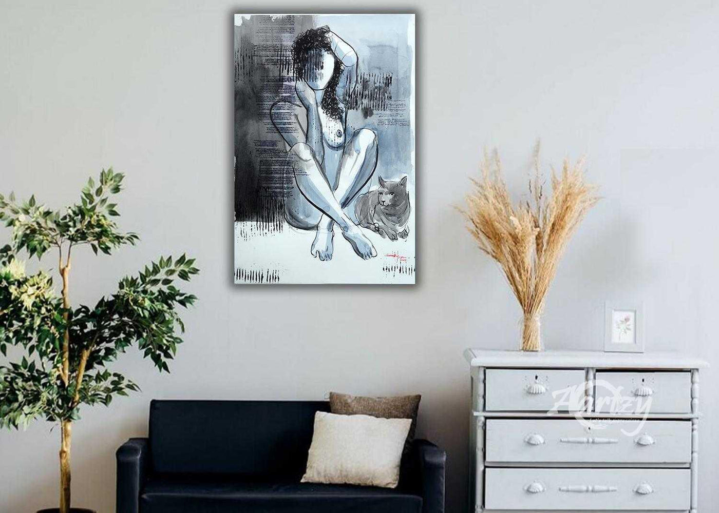 Submissive and Seductive - Woman with Cat II