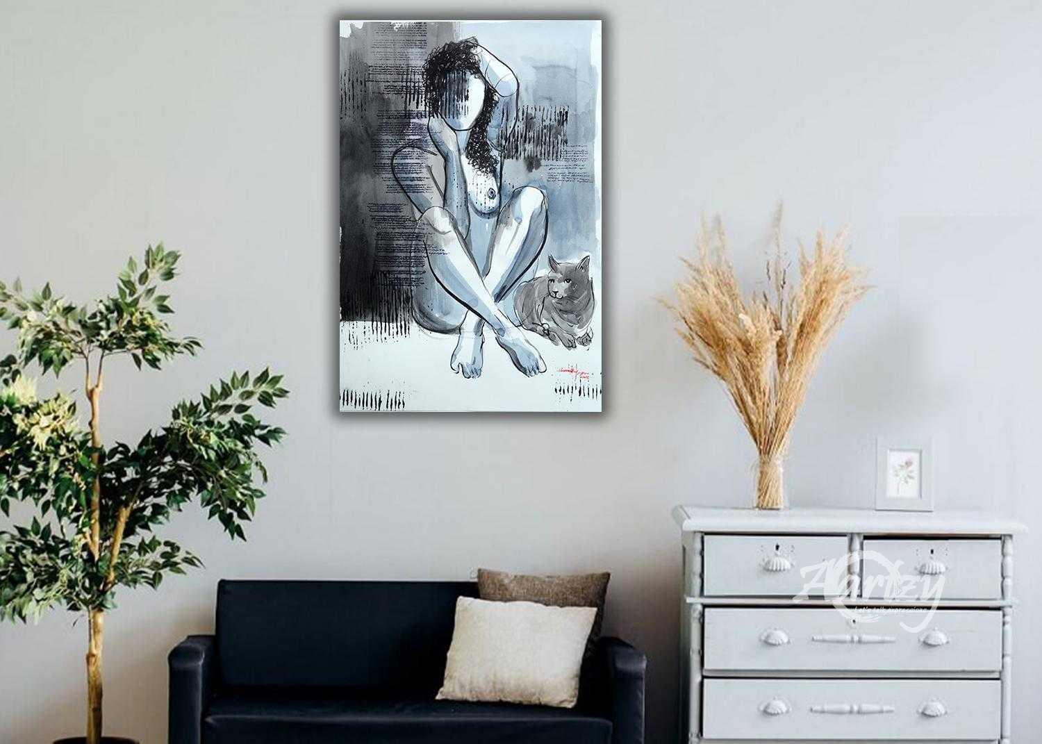 Submissive and Seductive - Woman with Cat II