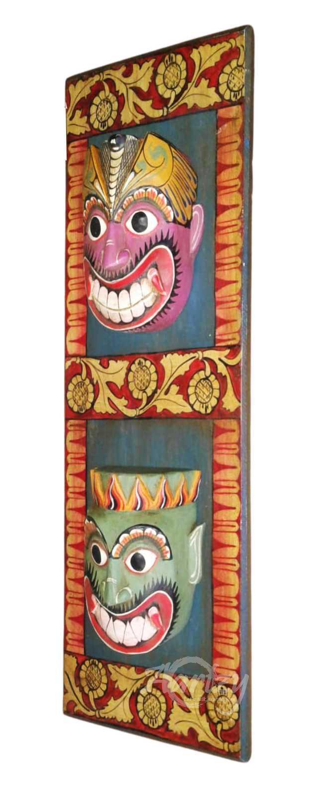 Kapala Sanni and Gini Jala Sanni Mask Wall Hanging - Vibrant Demon Series