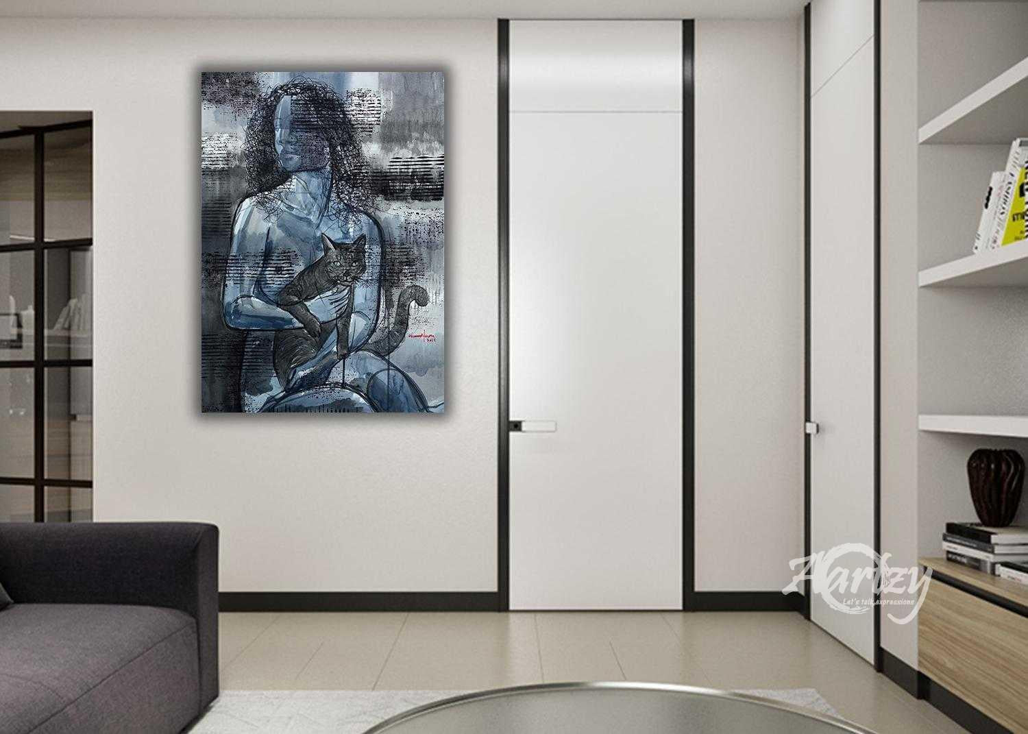 Stay Close - Woman with Cat VII