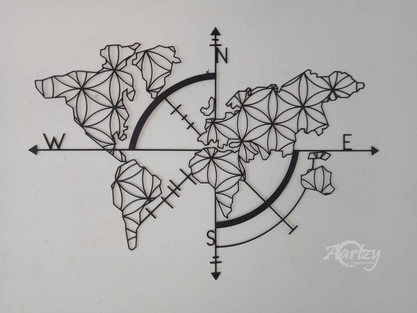 World Map  &  the Compass