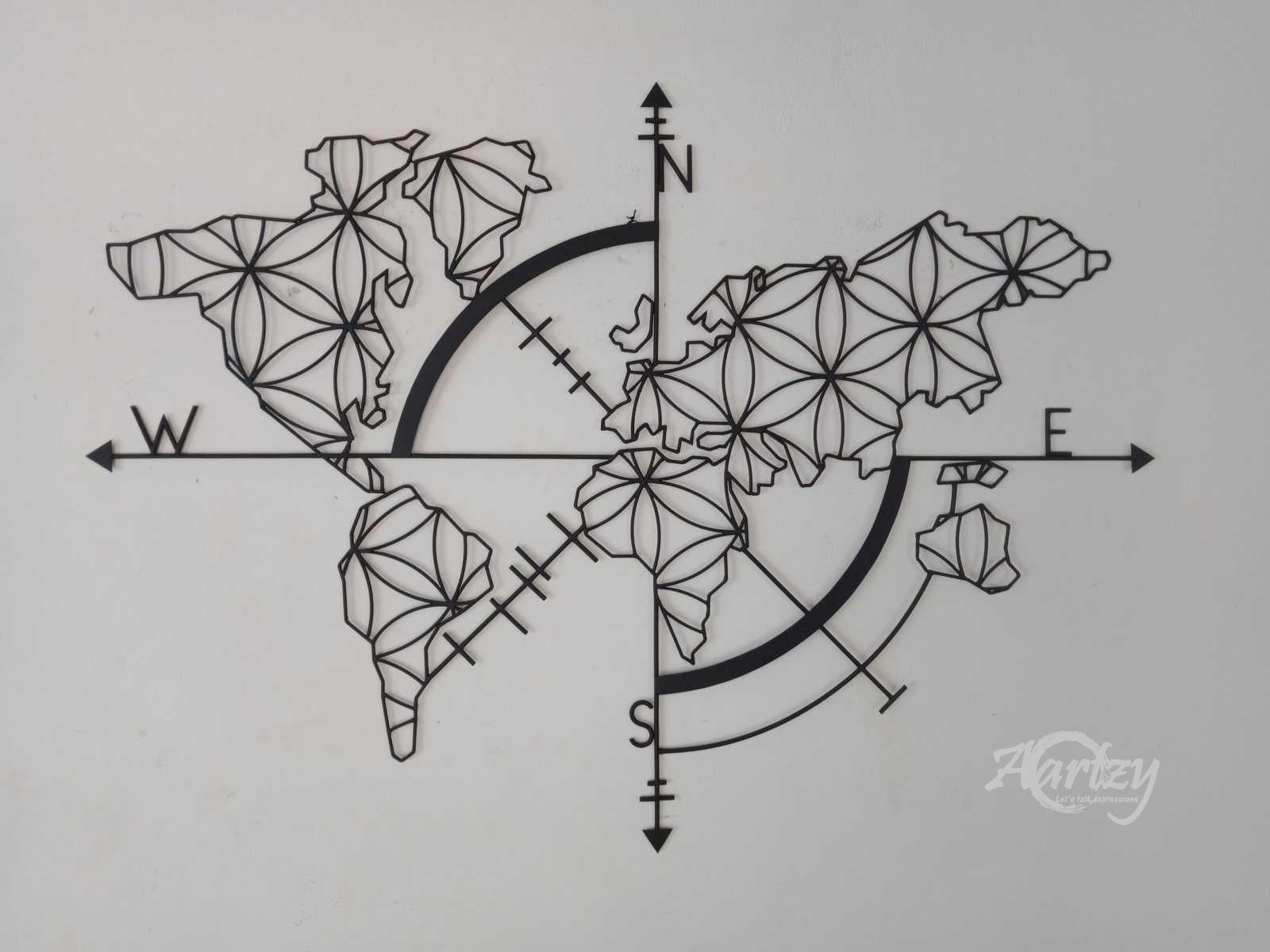 World Map  &  the Compass