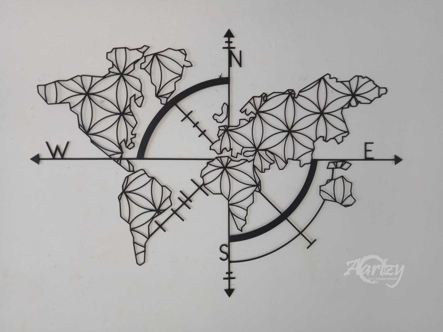 World Map  &  the Compass