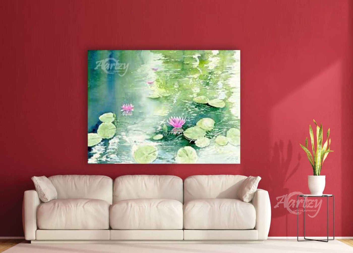 Floating Pink Water Lilies