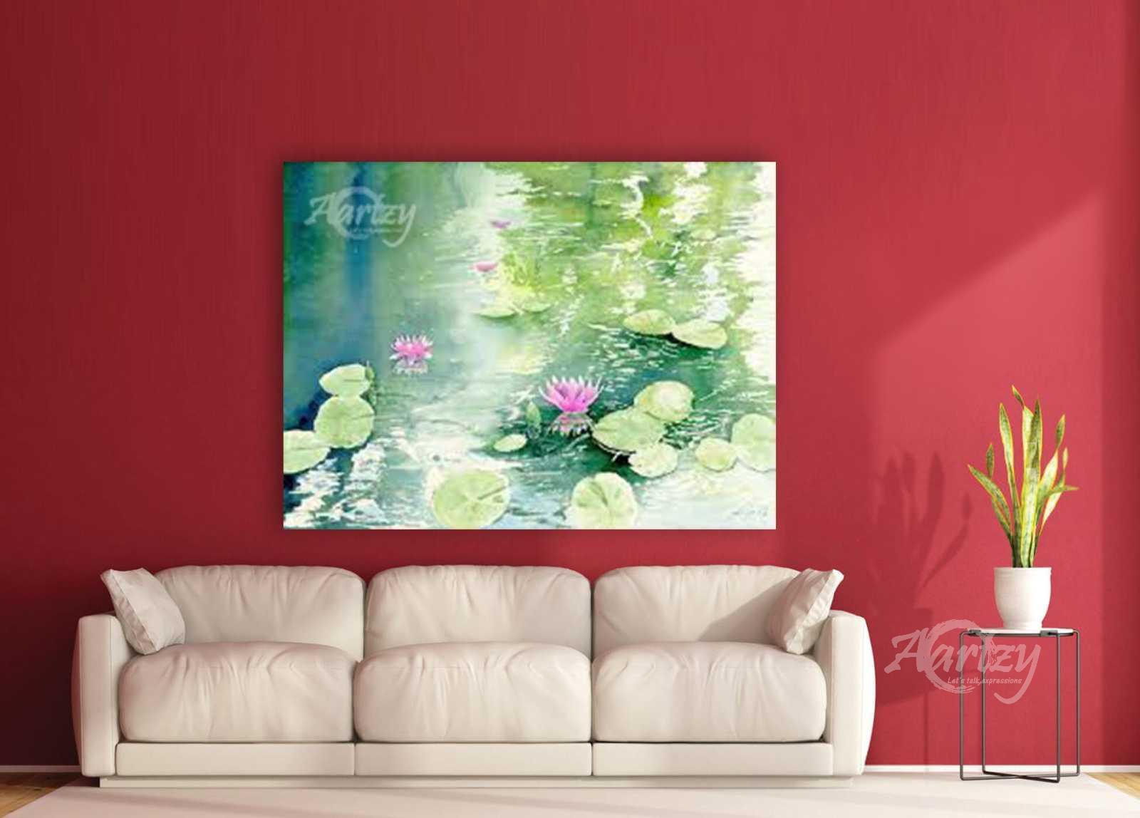 Floating Pink Water Lilies