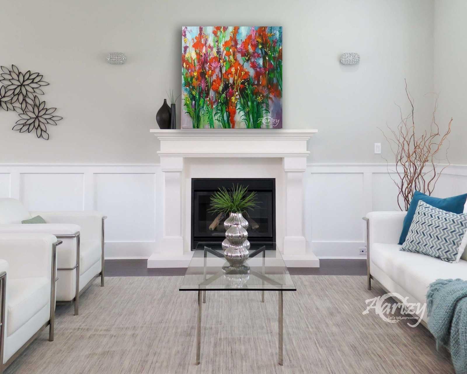 Row of Red Sword Lilies